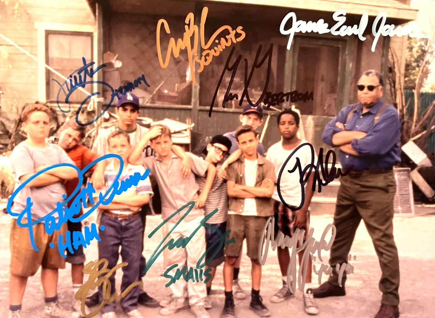 James Earl Jones — SANDLOT Cast Signed (x9 w/James Earl Jones) Original Authentic Autograph w/COA, изображение 3