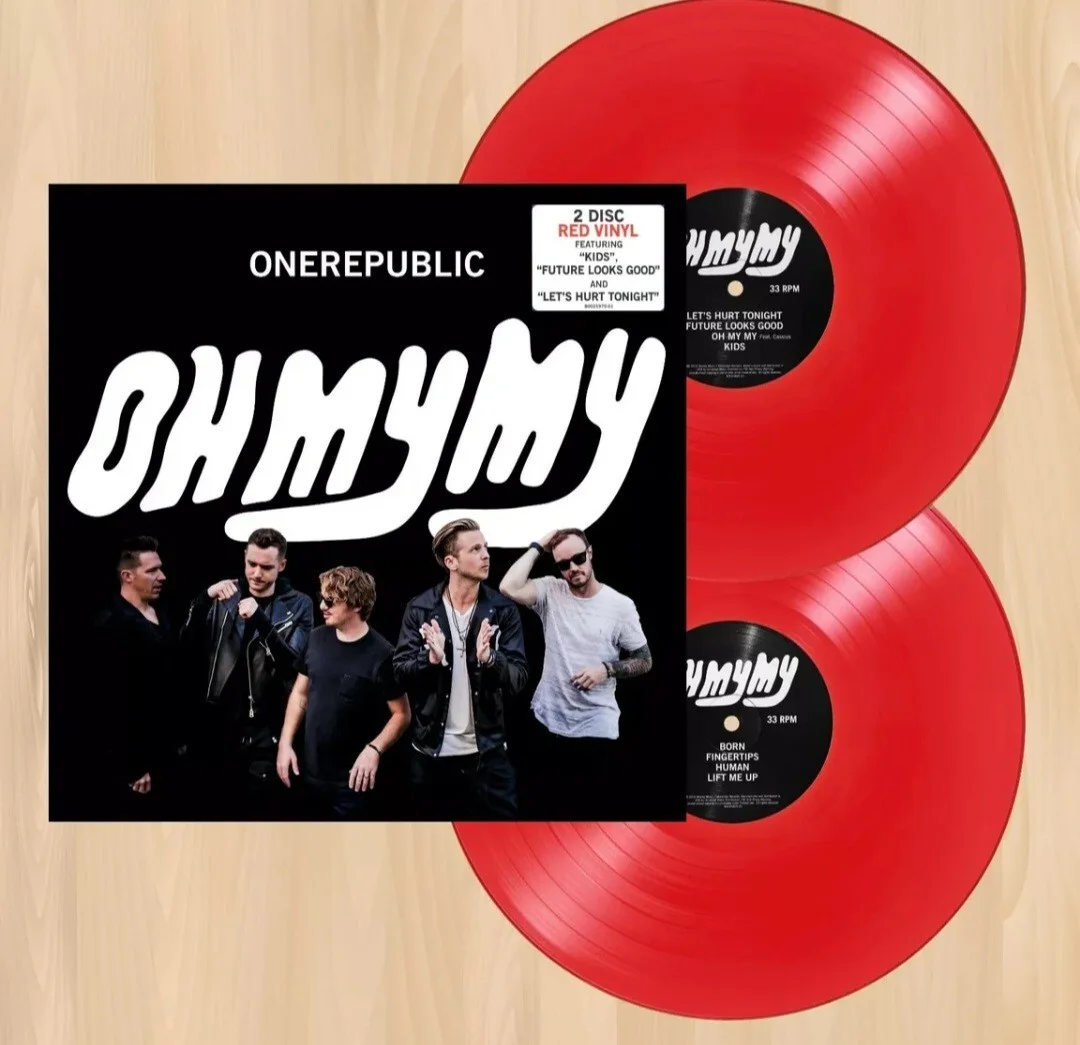 One Republic Oh My My Autographed Red Vinyl Lp Signed Jacket NEW, image 2