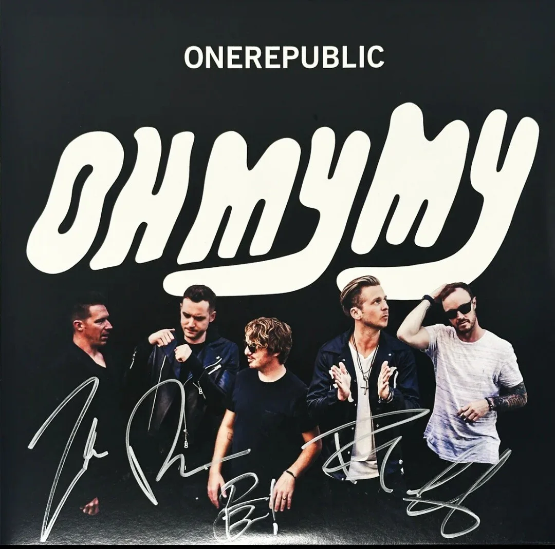 One Republic Oh My My Autographed Red Vinyl Lp Signed Jacket NEW, image 4