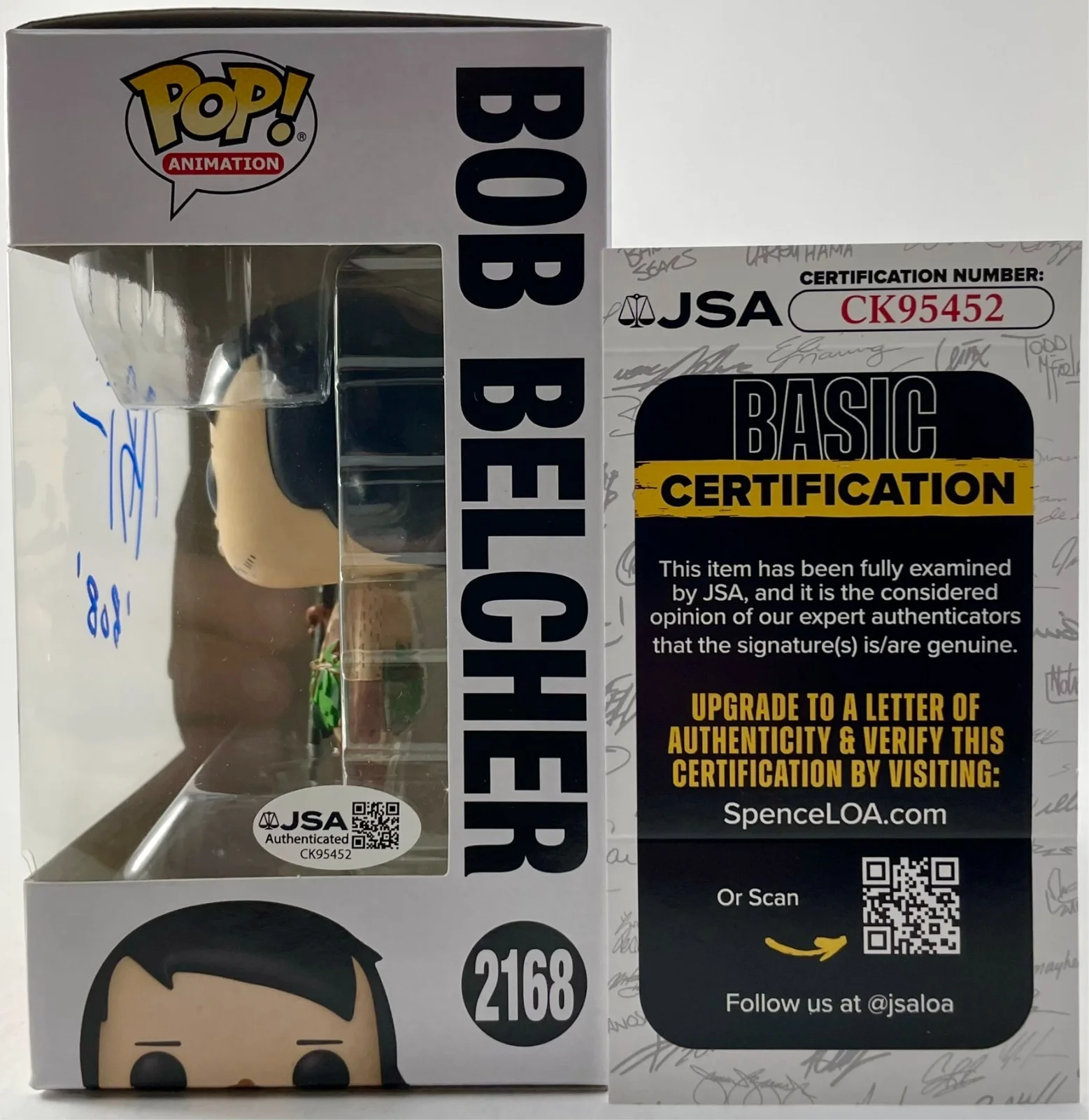H Jon Benjamin — H Jon Benjamin Signed Bob's Burgers Bob Belcher Funko POP! Vinyl #2168 JSA COA, изображение 3