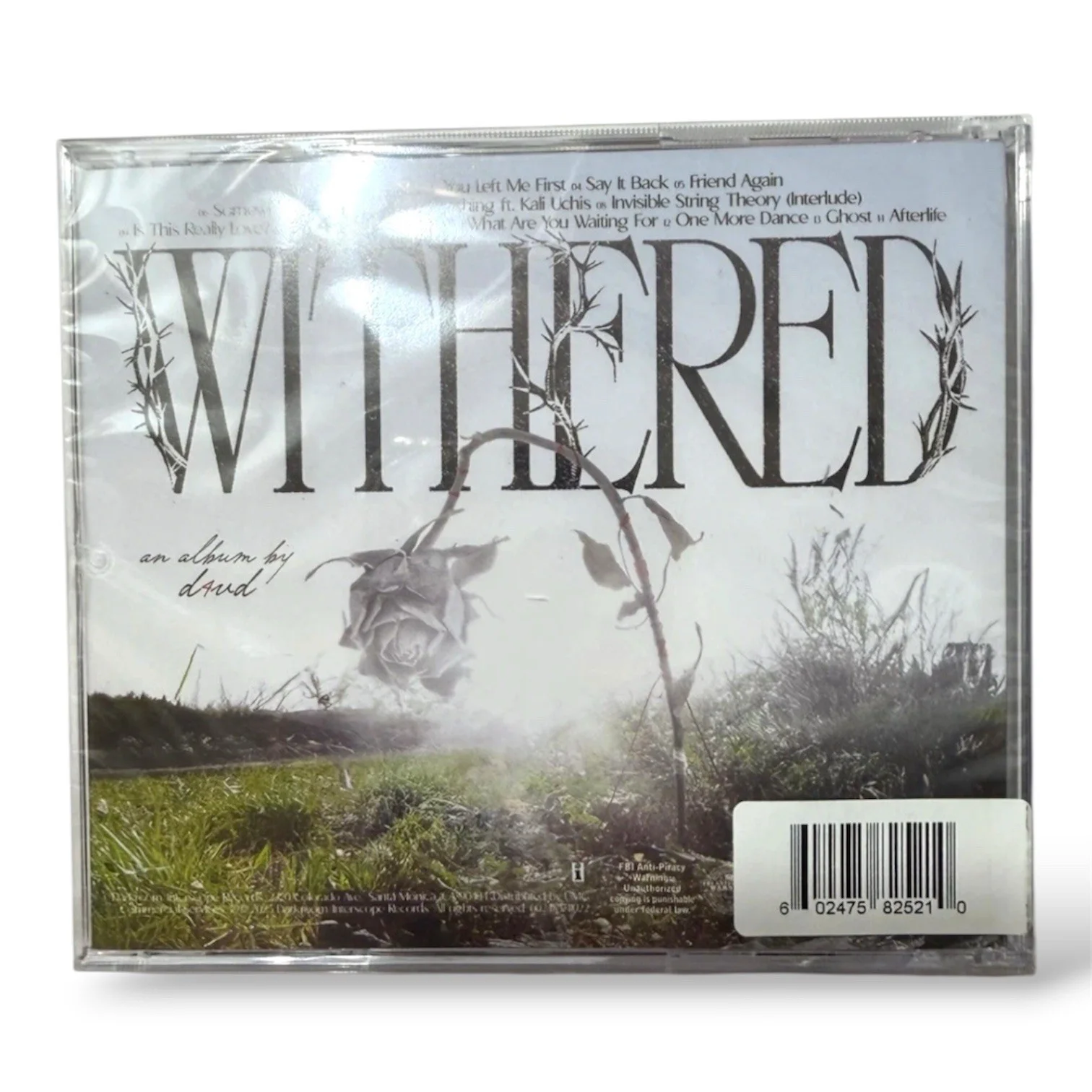 D4vd WITHERED CD - SIGNED AUTOGRAPHED Insert Sealed NEW, изображение 3