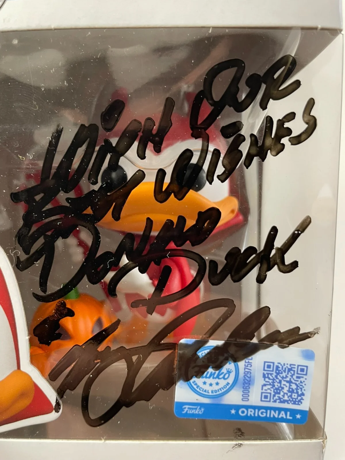 Tony Anselmo — Tony Anselmo Signed Disney Mickey and Friends Devil Donald Funko POP! JSA COA, image 2