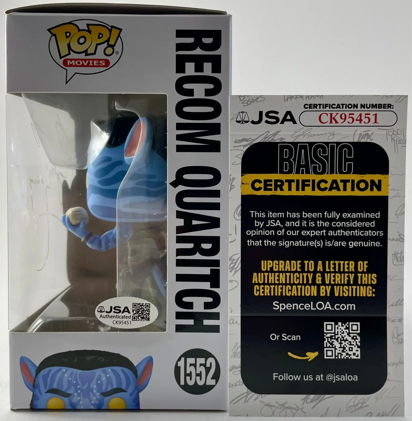 Stephen Lang — Stephen Lang Signed Avatar Recom Quaritch Funko POP Vinyl 1552 Autograph JSA COA, image 3