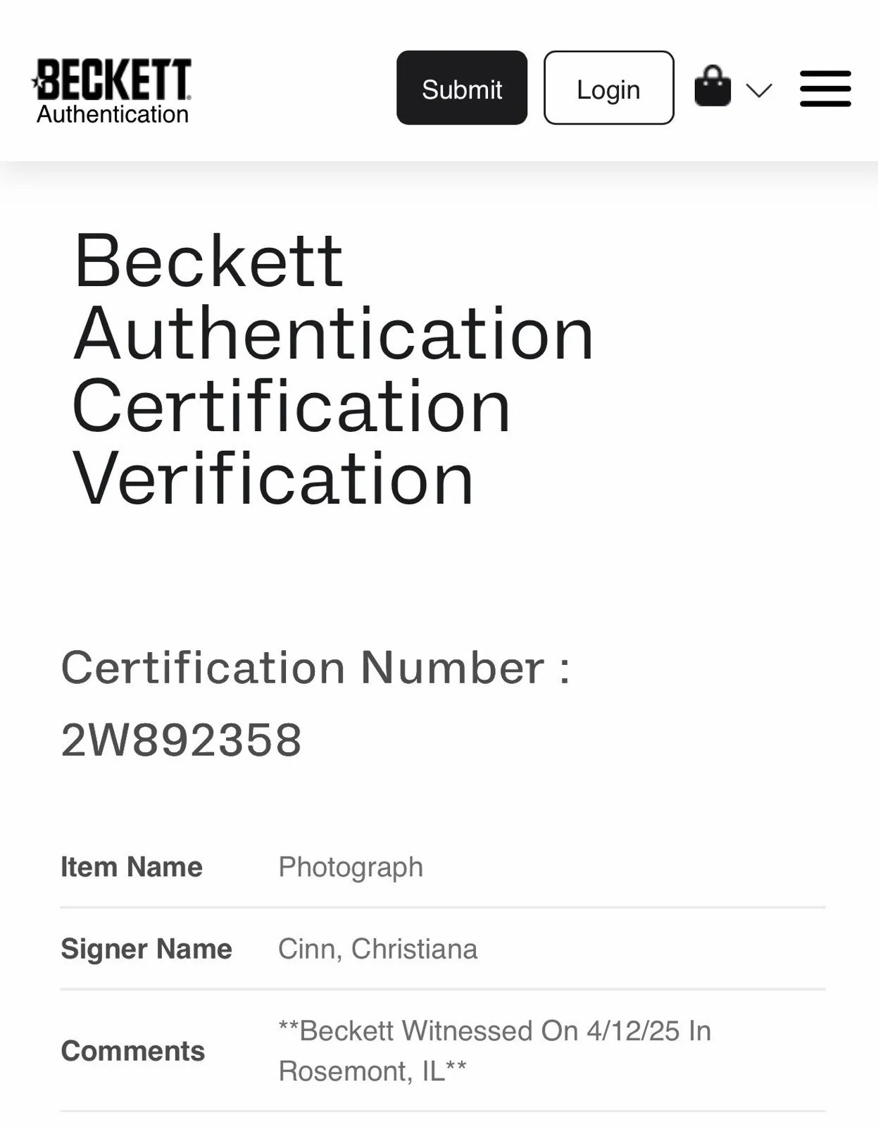 Christiana Cinn Adult Film Star Signed 8X10 Photo With Beckett COA, изображение 2