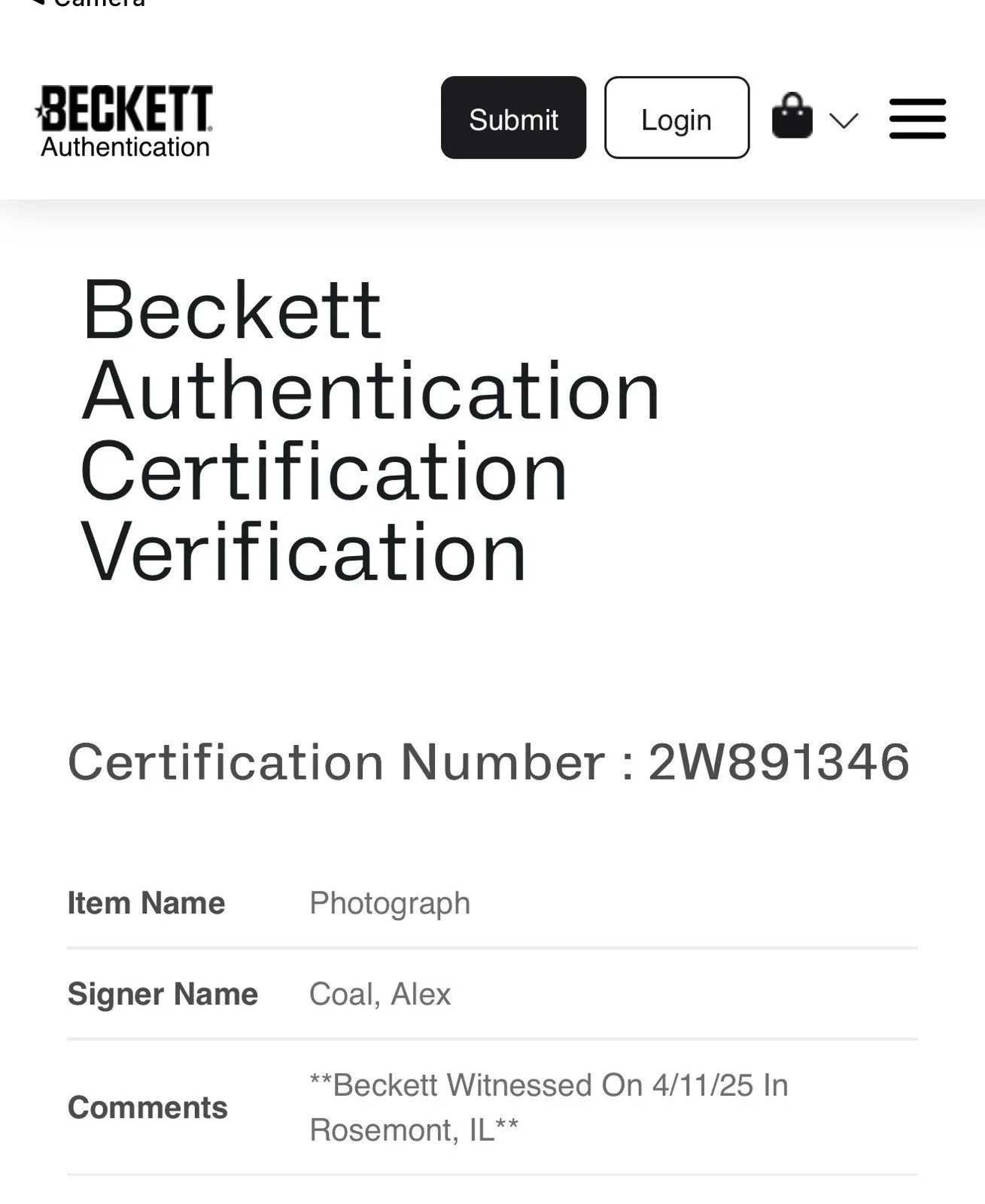 Alex Coal Adult Film Star Signed 8X10 Photo With Beckett COA, изображение 2
