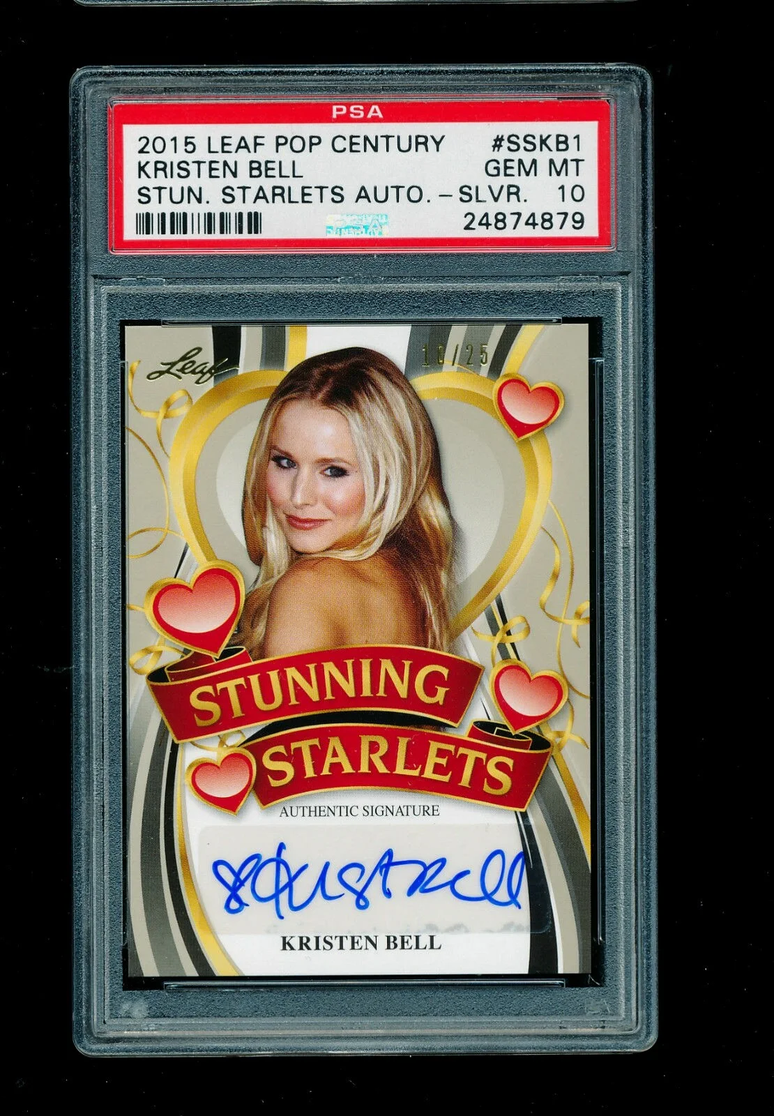 KRISTEN BELL — KRISTEN BELL PSA 10 FROZEN'S ANNA 2015 LEAF SIGNATURE AUTO AUTOGRAPH / 25 CARD💎