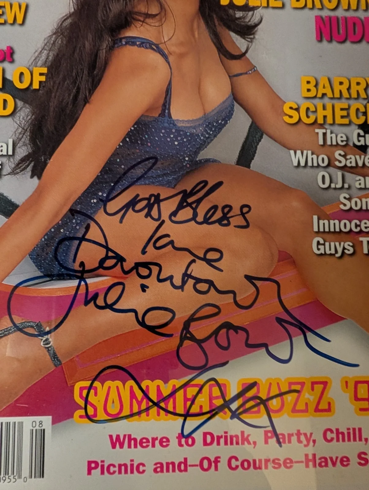 Downtown Julie Brown Aug. 98 playboy and separate cover signed and signed photo, image 3