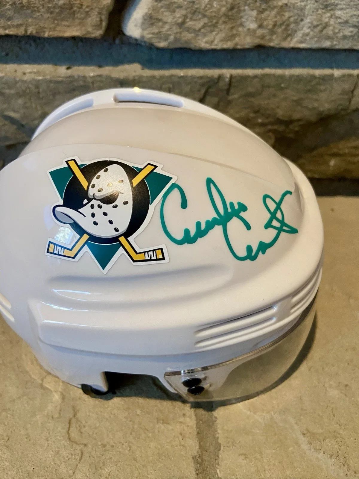 Emilio Estevez — Emilio Estevez Signed Mini Helmet - BAS COA - “Mighty Ducks” NHL Anaheim Ducks, image 2