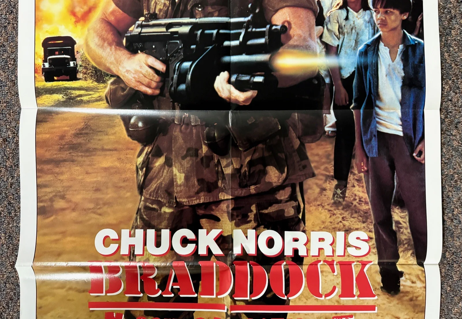 Chuck Norris — Chuck Norris SIGNED 1988 Braddock Missing in Action 27x40" Golan Movie Poster C, изображение 3