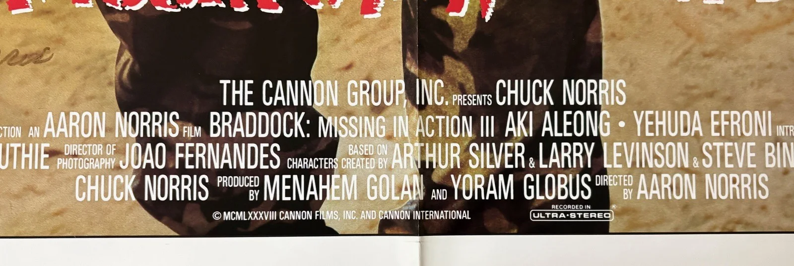 Chuck Norris — Chuck Norris SIGNED 1988 Braddock Missing in Action 27x40" Golan Movie Poster C, изображение 5