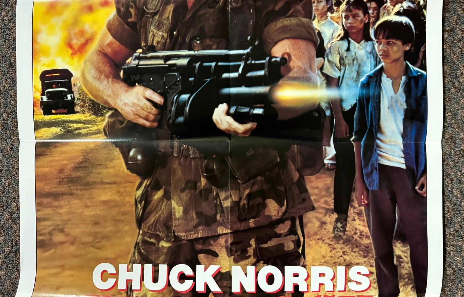 Chuck Norris — Chuck Norris SIGNED 1988 Braddock Missing in Action 27x40" Golan Movie Poster D, image 3