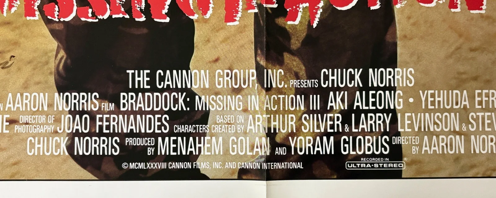 Chuck Norris — Chuck Norris SIGNED 1988 Braddock Missing in Action 27x40" Golan Movie Poster D, image 5