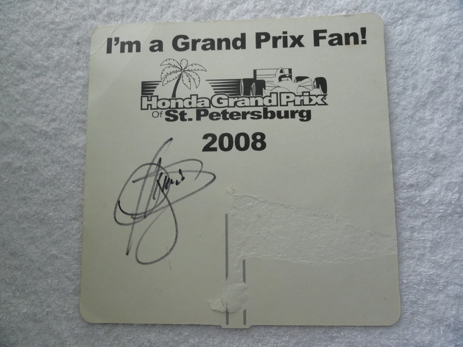 KISS GENE SIMMONS Autographed 2008 Grand Prix TV Station hand out to promote, изображение 5