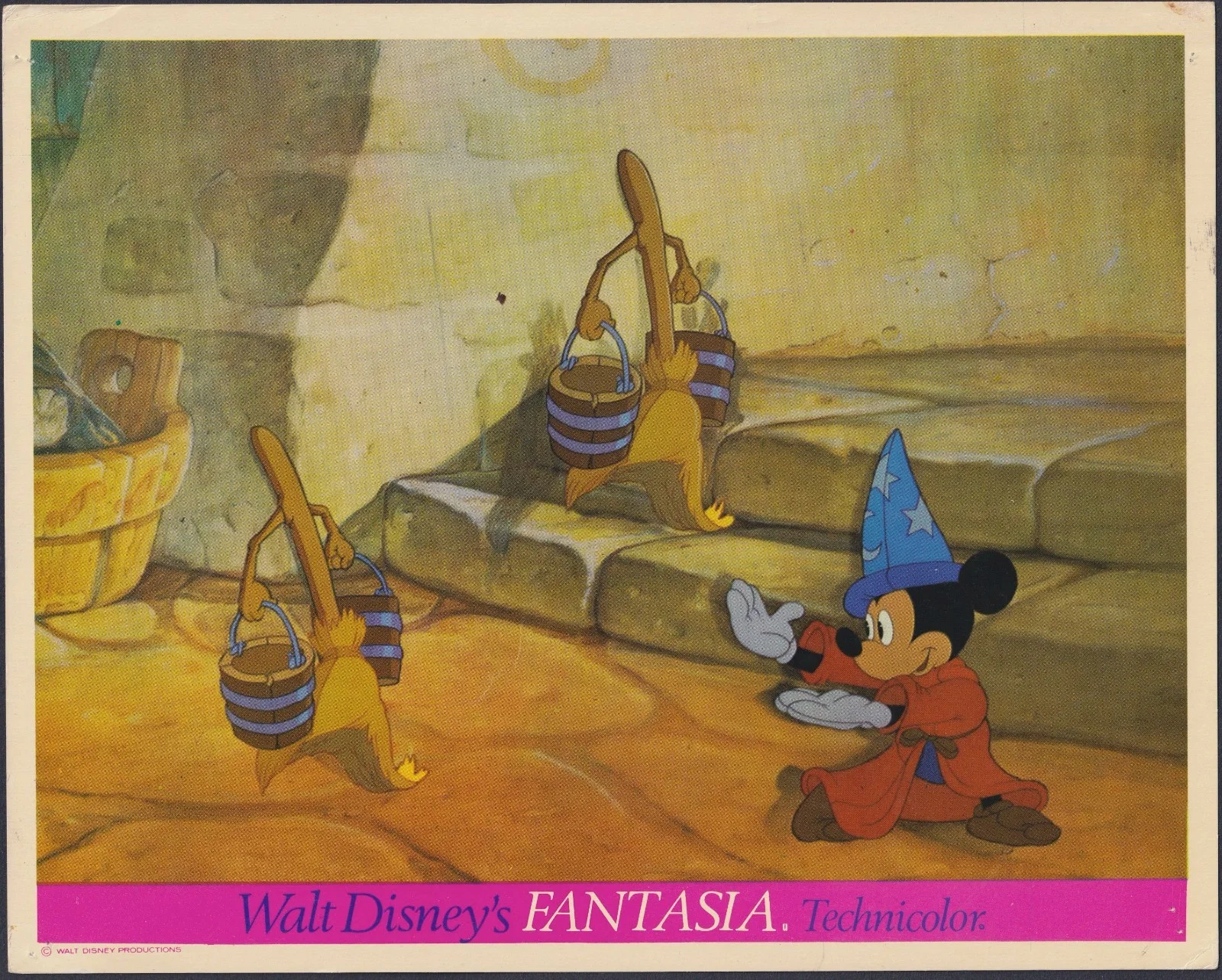 Fantasia 8x ORIGINAL UK FOH Lobby Cards Disney Mickey Mouse Early RR, изображение 2
