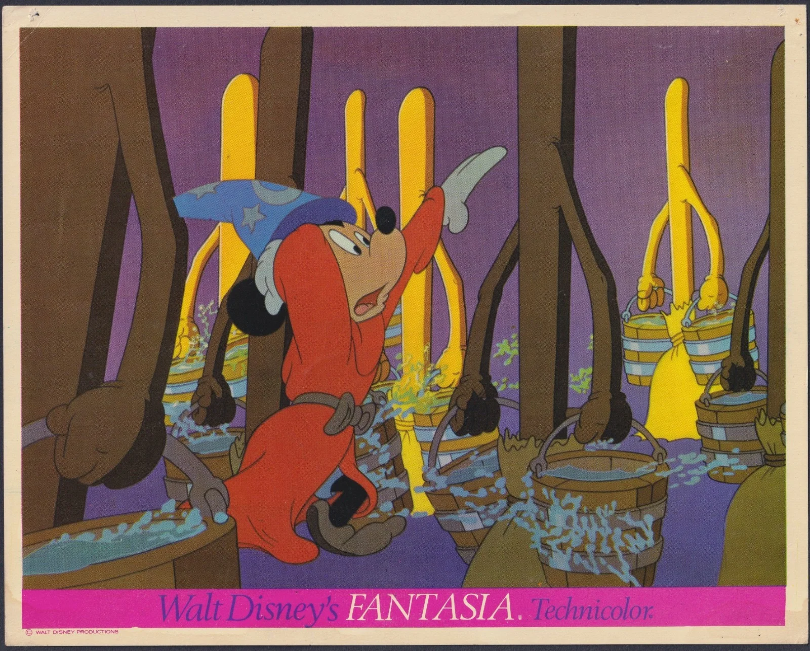 Fantasia 8x ORIGINAL UK FOH Lobby Cards Disney Mickey Mouse Early RR, изображение 3
