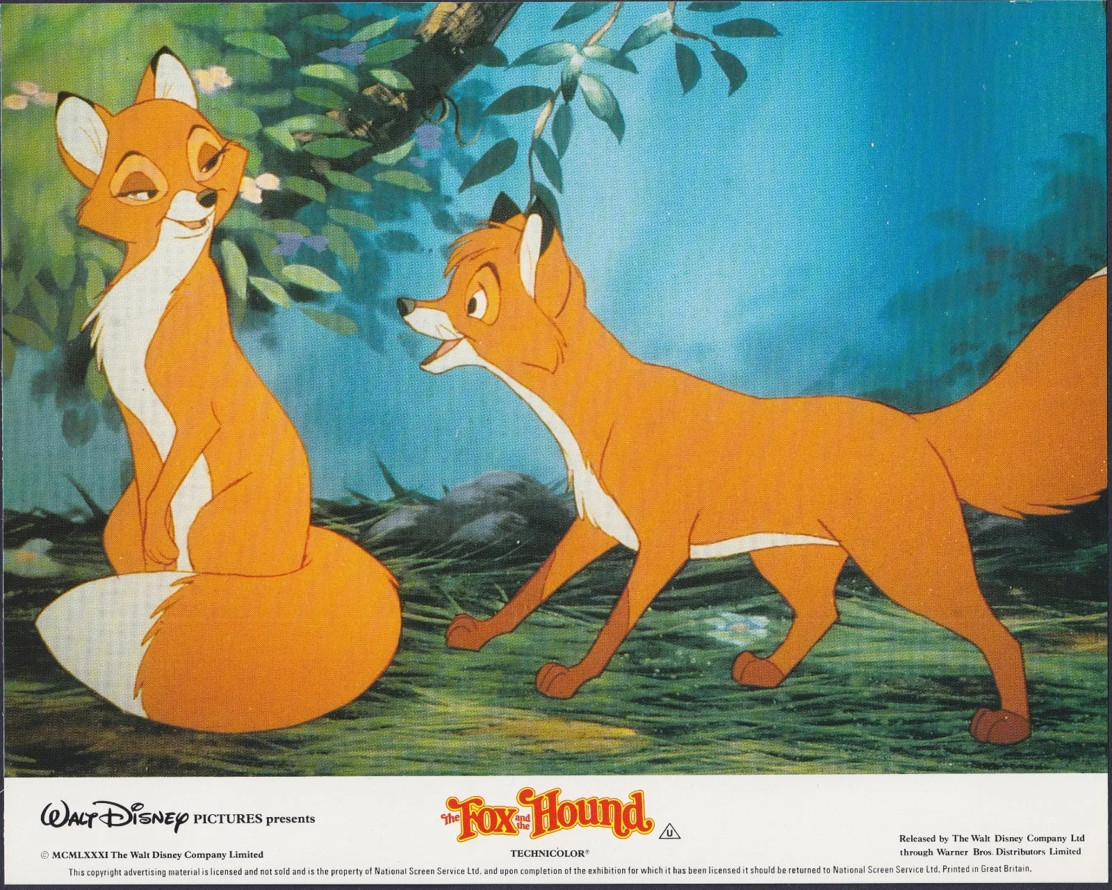 Fox and the Hound 8x ORIGINAL UK FOH Lobby Cards Disney Early RR, изображение 2
