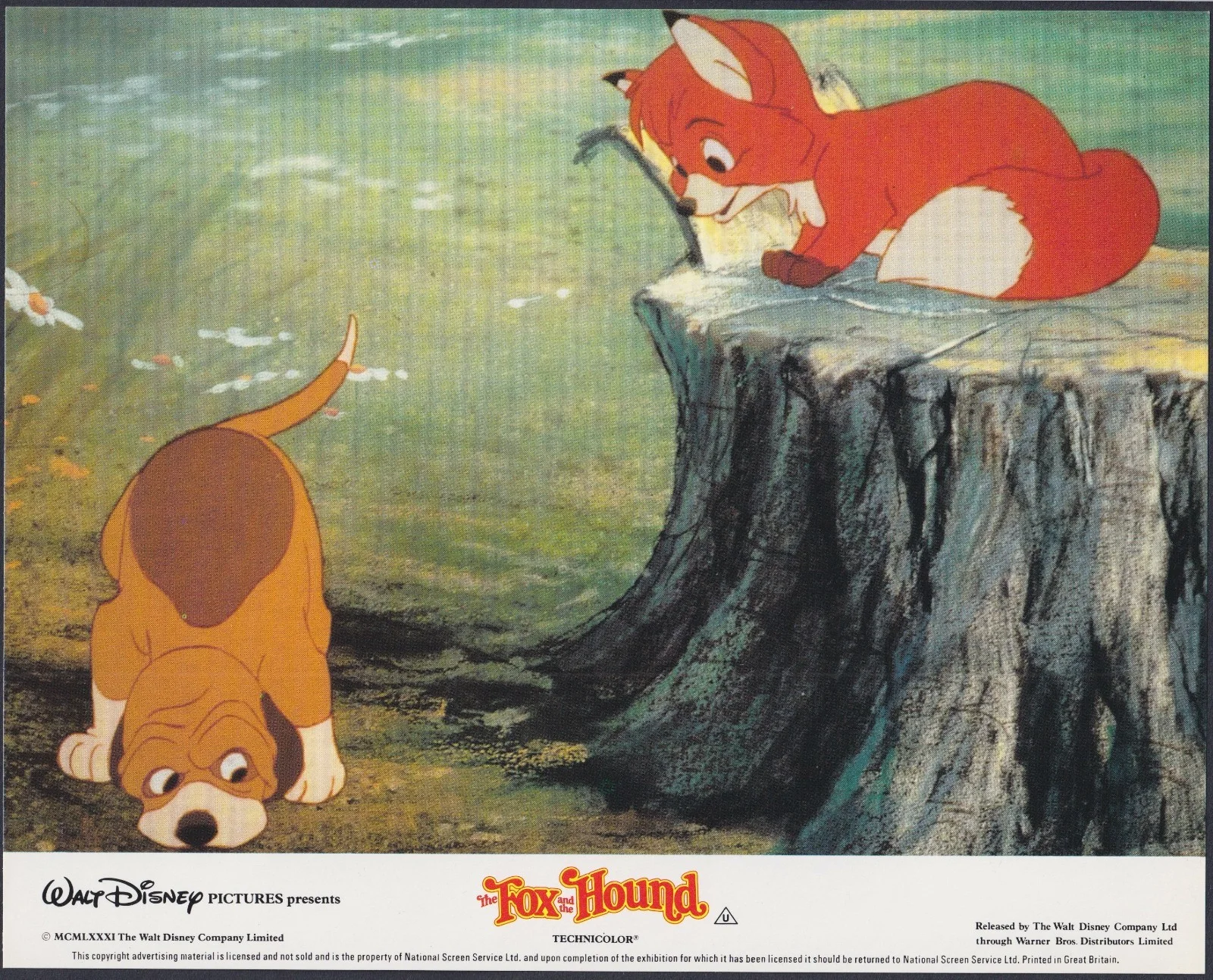 Fox and the Hound 8x ORIGINAL UK FOH Lobby Cards Disney Early RR, изображение 3
