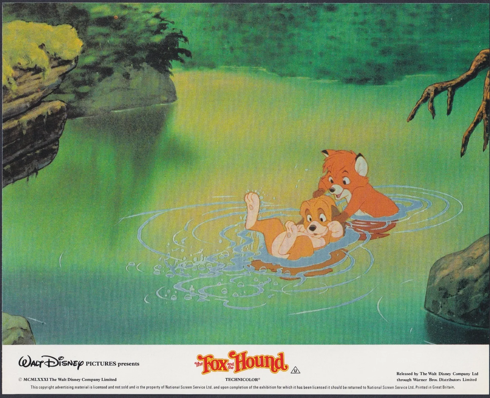 Fox and the Hound 8x ORIGINAL UK FOH Lobby Cards Disney Early RR, изображение 4