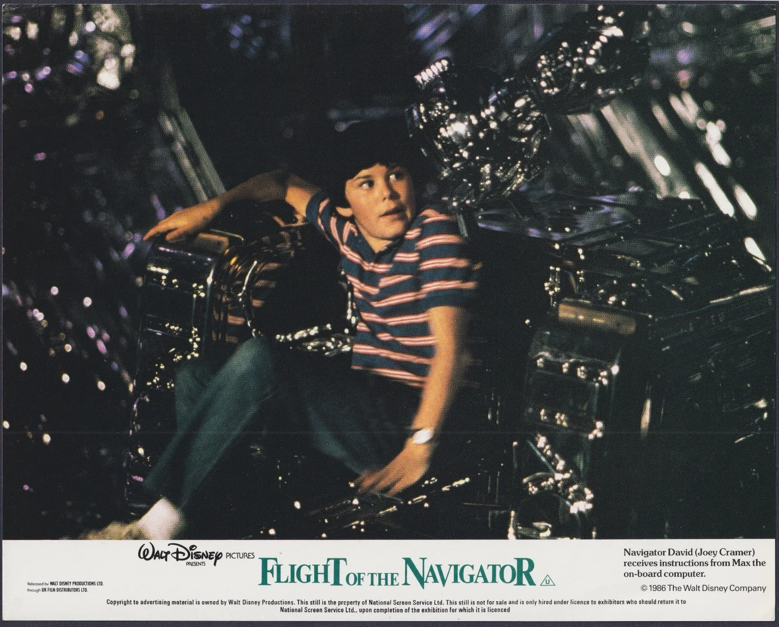 Flight of the Navigator 8x ORIGINAL UK FOH Lobby Cards Disney 1986, изображение 2
