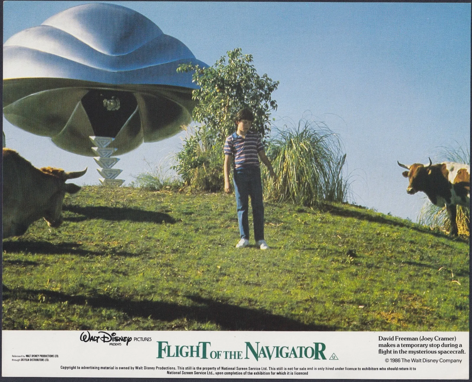 Flight of the Navigator 8x ORIGINAL UK FOH Lobby Cards Disney 1986, изображение 3