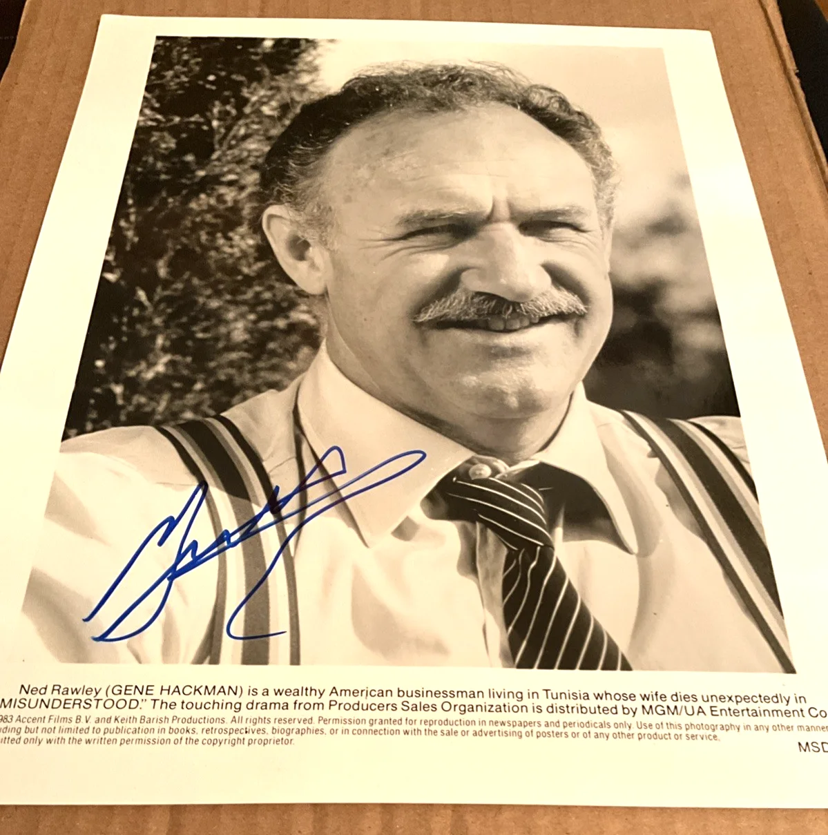 Gene Hackman Autographed Studio Promo Photo Misunderstood 1983 B&W 8x10, изображение 4