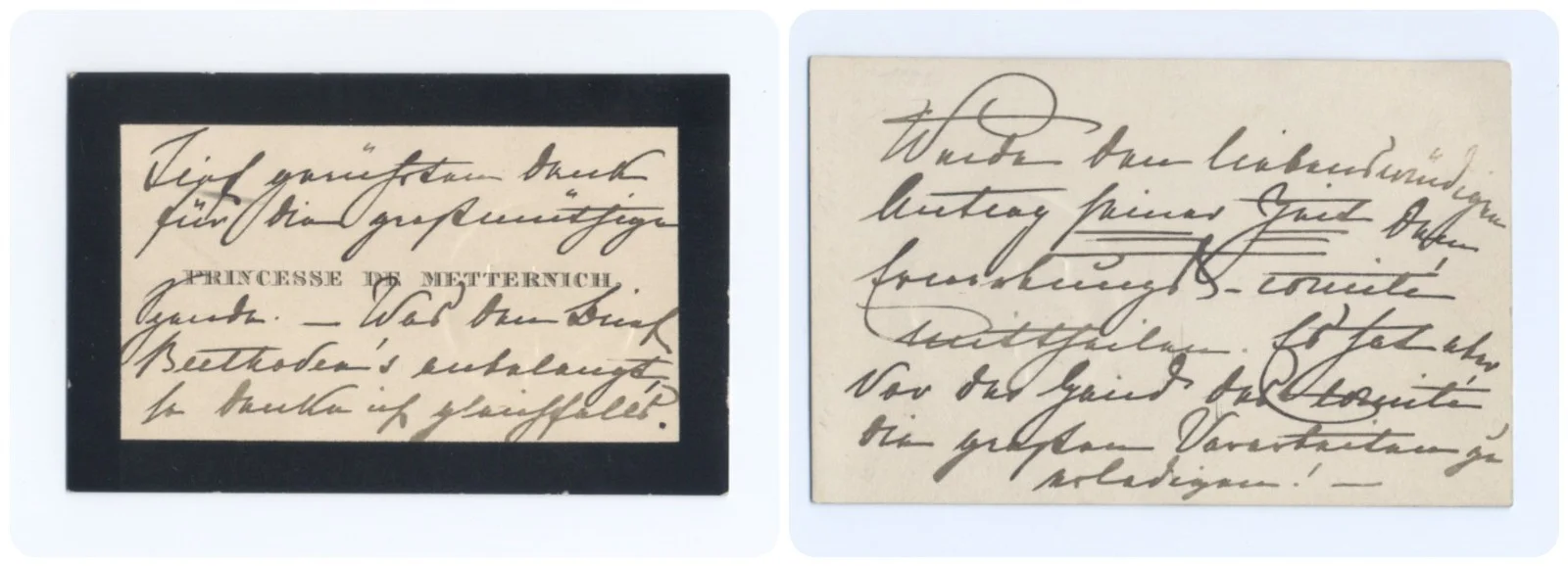 Princess PAULINE von METTERNICH - Business Card Autograph Note Classical Music, изображение 2