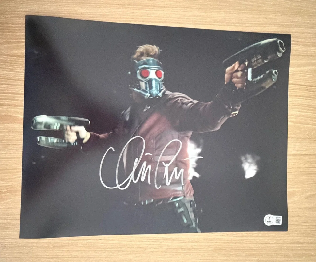 Chris Pratt — CHRIS PRATT SIGNED GUARDIANS OF THE GALAXY STAR LORD 11X14 PHOTO BECKETT BAS 3