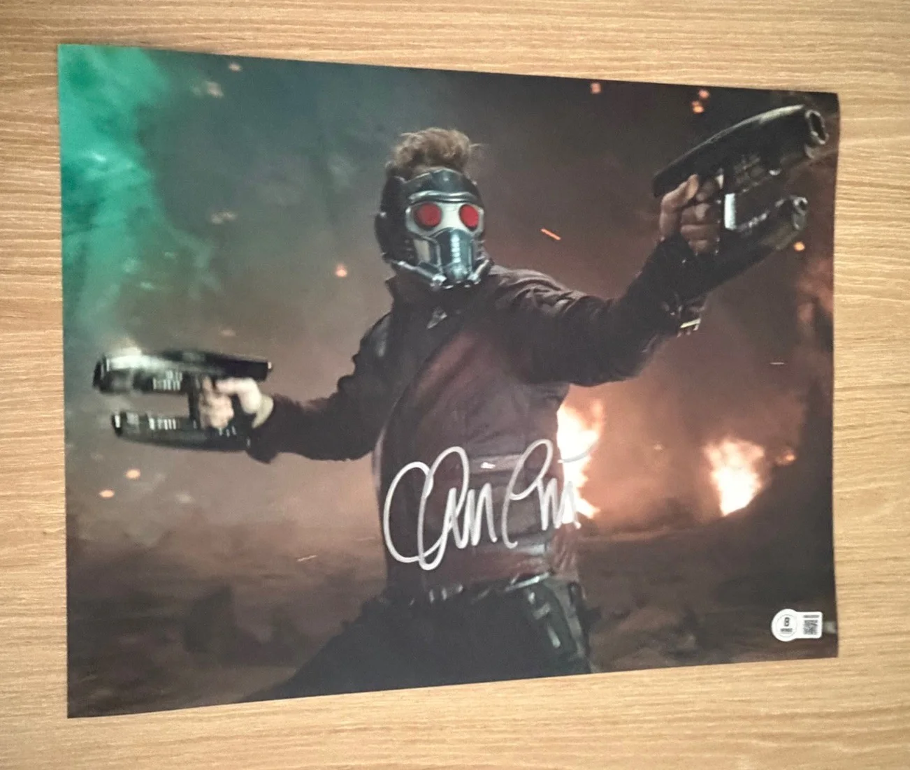 Chris Pratt — CHRIS PRATT SIGNED GUARDIANS OF THE GALAXY STAR LORD 11X14 PHOTO BECKETT BAS 2