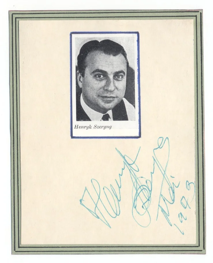 HENRYK SZERYNG - Autograph Display Signed 1973 - Renowned Violinist, image 2
