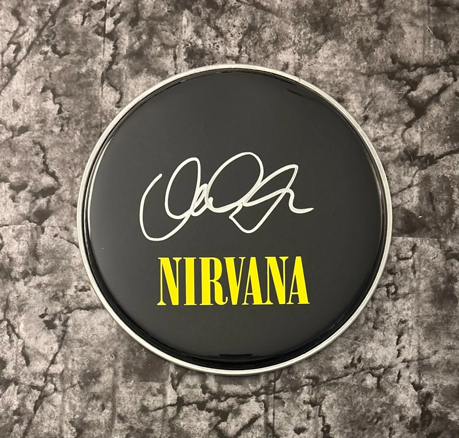GFA Nirvana Band Drummer * DALE CROVER * Signed 10" Drumhead EXACT PROOF COA, image 3