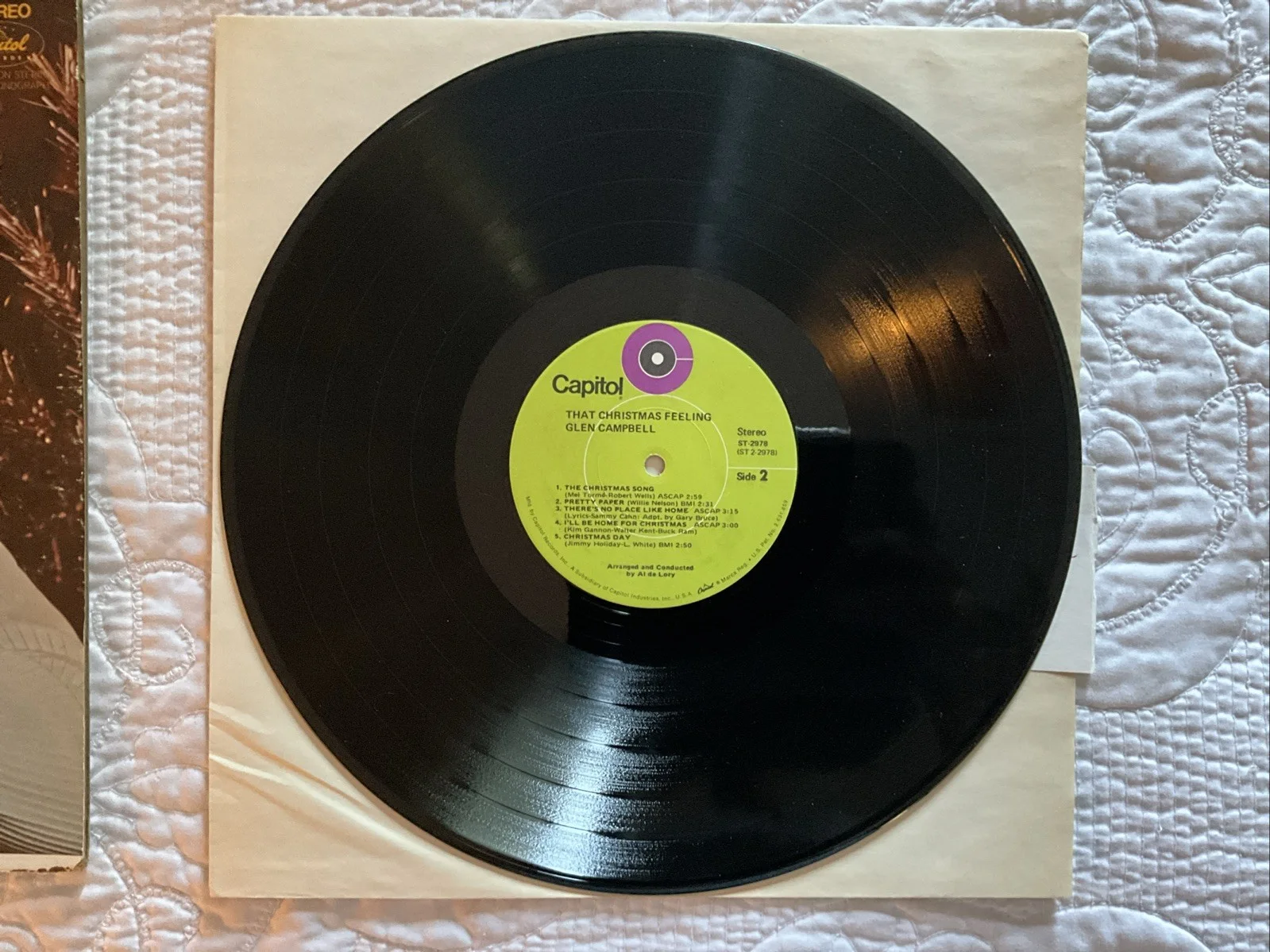 Glen Campbell Autographed Vinyl Christmas Record Album Signed, изображение 5