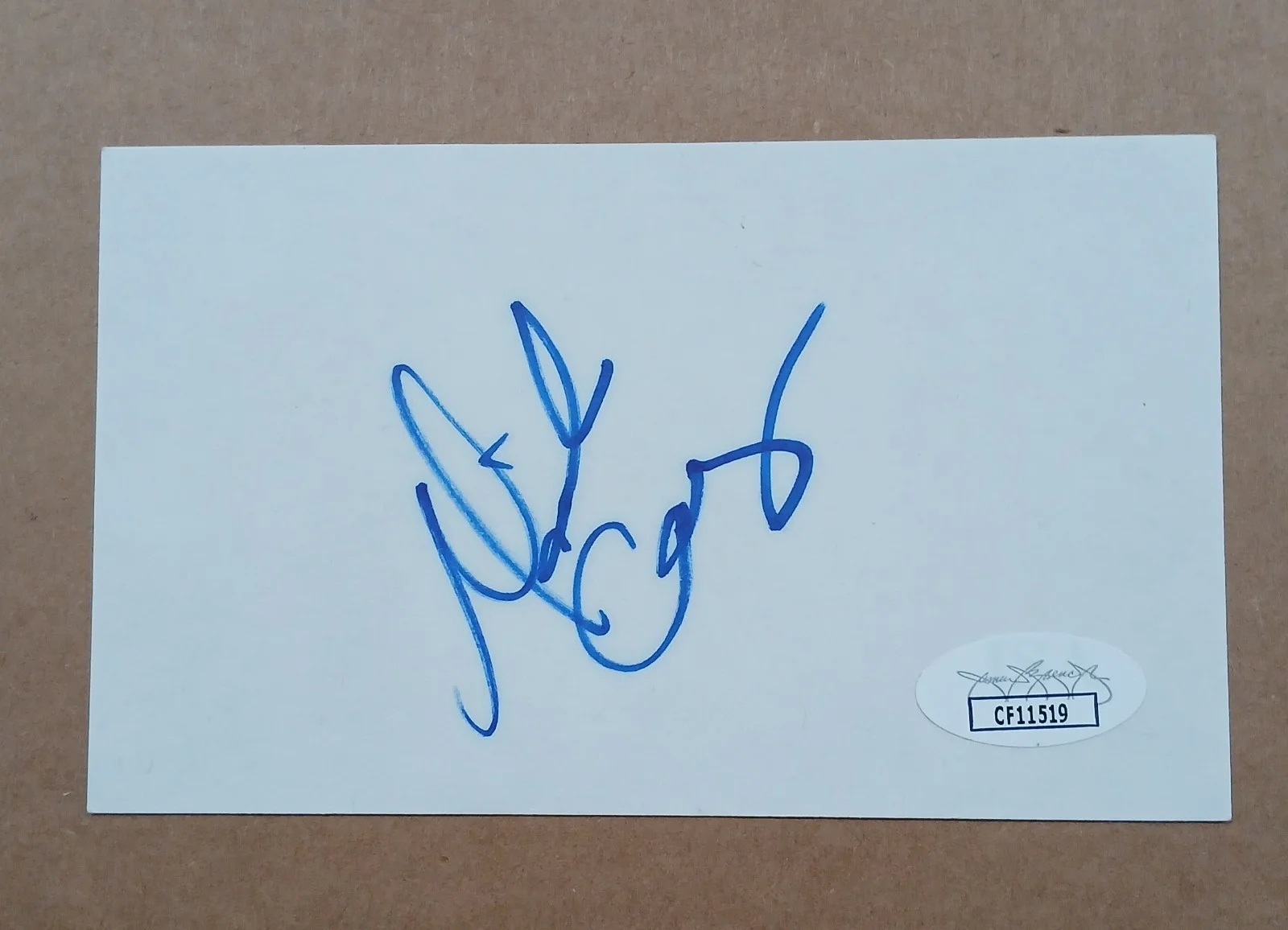 Mariah Carey Signed 3×5 Plain Index Card. JSA COA CF11519, image 2