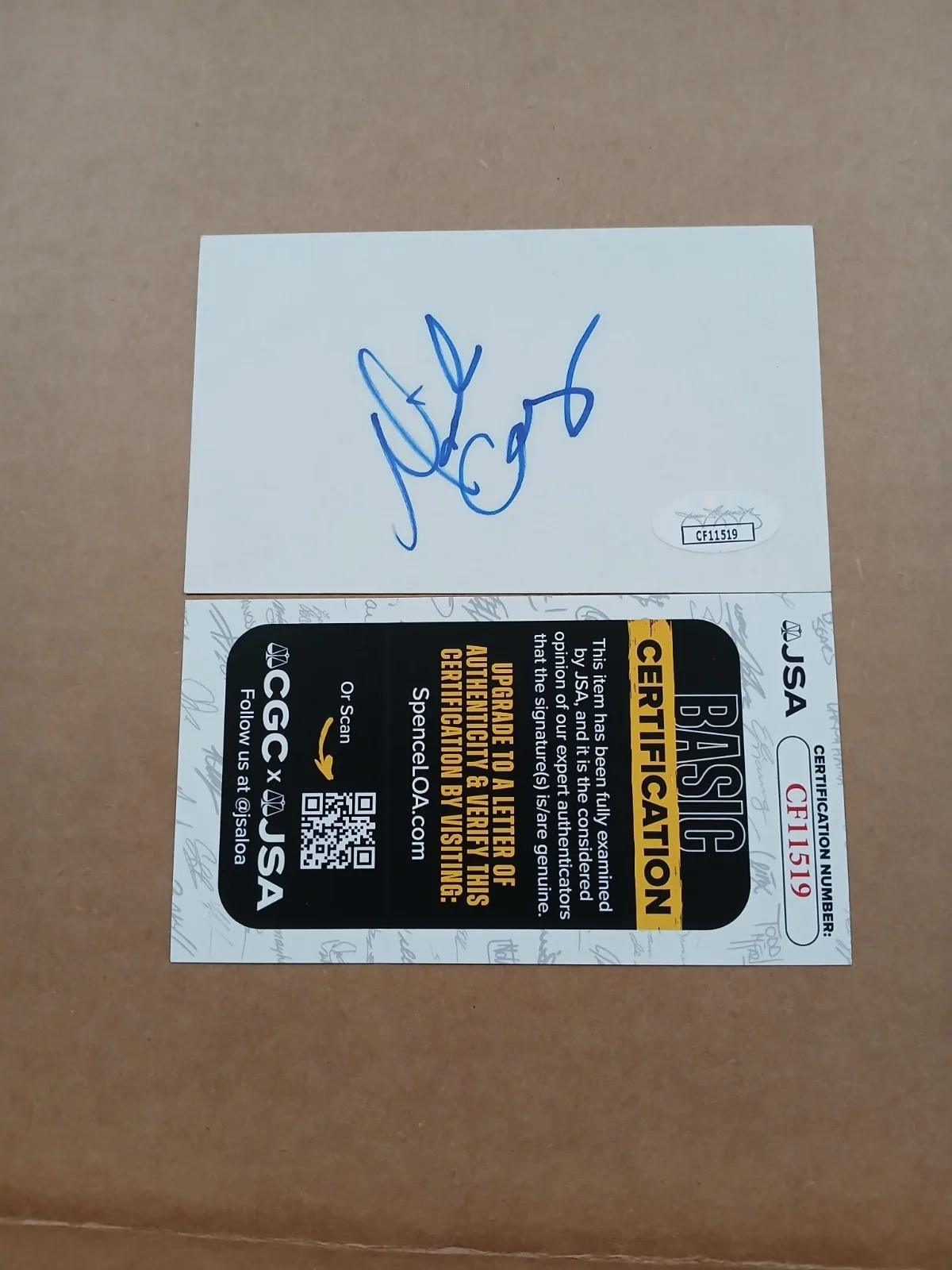 Mariah Carey Signed 3×5 Plain Index Card. JSA COA CF11519, image 4