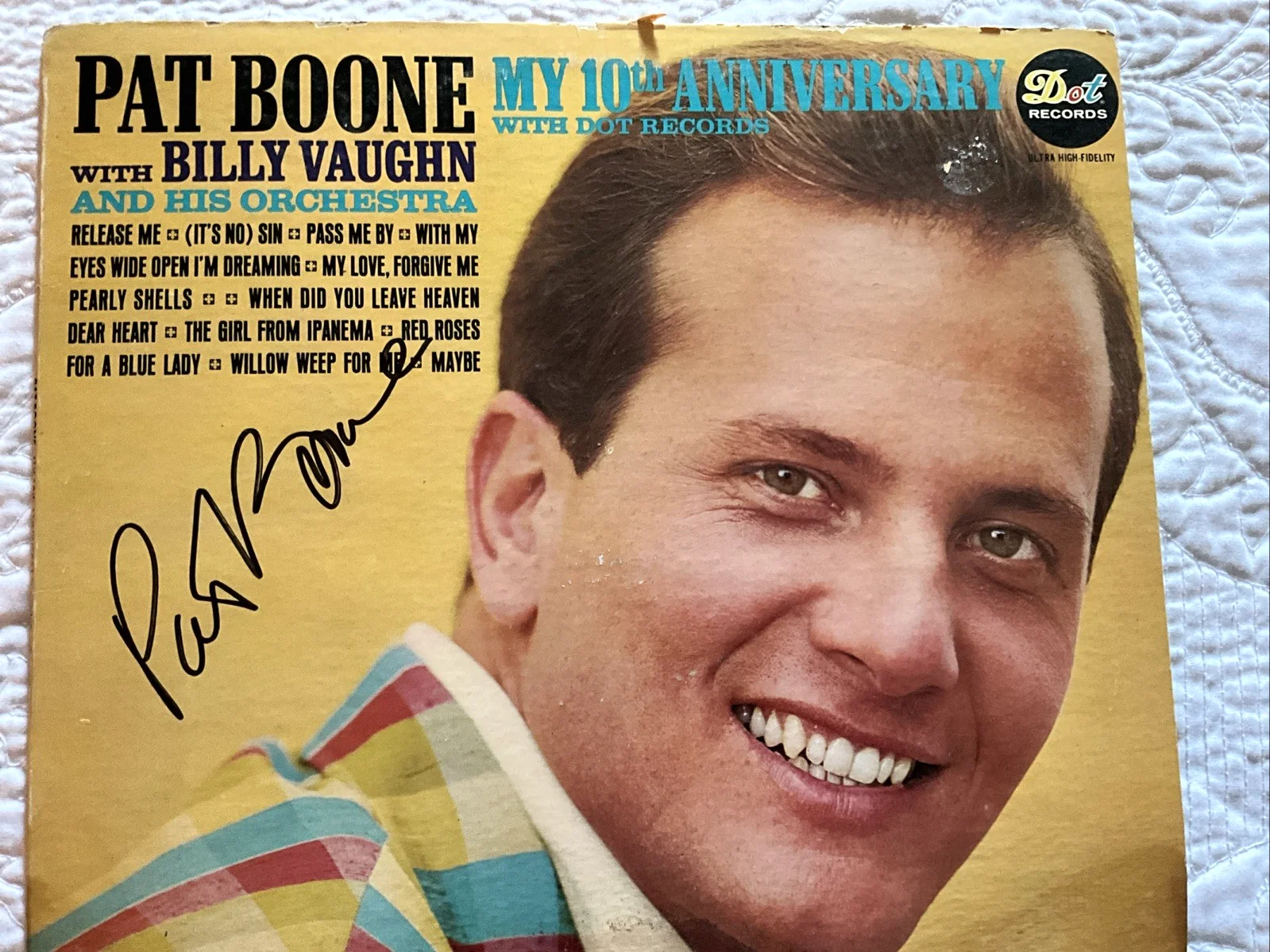 Lot Of 2 Signed Pat Boone Vinyl Record Albums Howdy! & 10th Anniversary, изображение 5