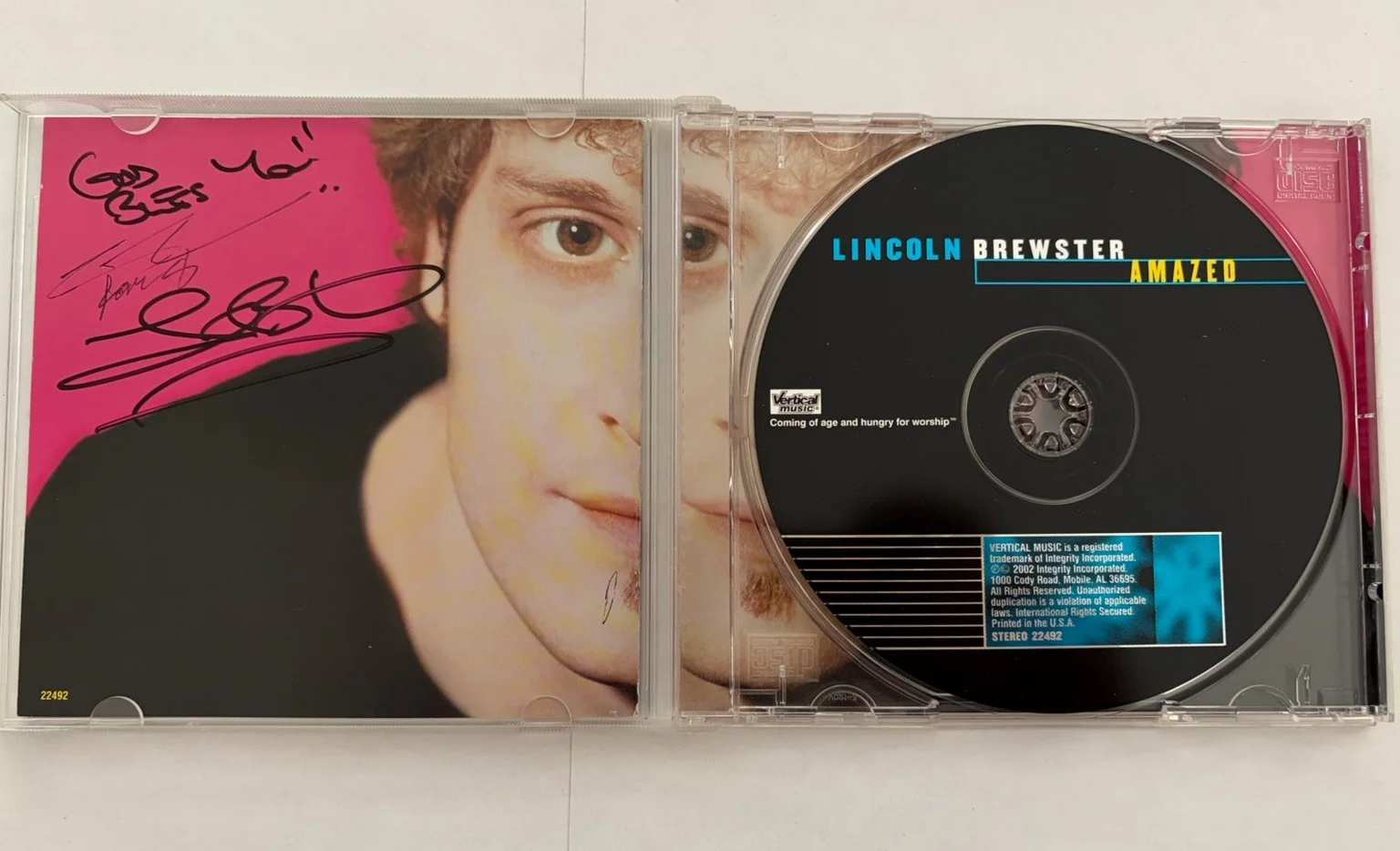 Lincoln Brewster Amazed Signed Autographed CD 2002 Vertical Music Very Good, изображение 4