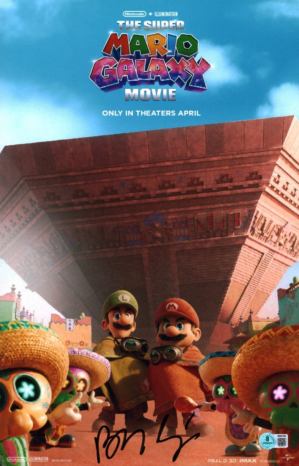 Benny Safdie — Benny Safdie Signed Super Mario Bros Galaxy 11x17 Photo Bowser Jr BAS COA