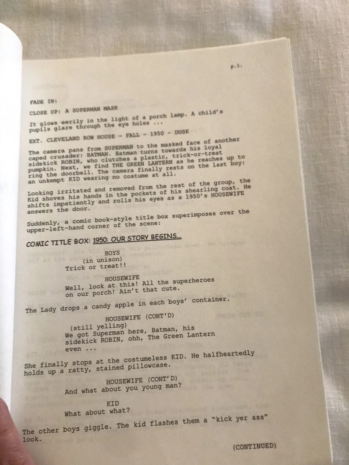 AMERICAN SPLENDOR Final Movie Script 2003, image 3