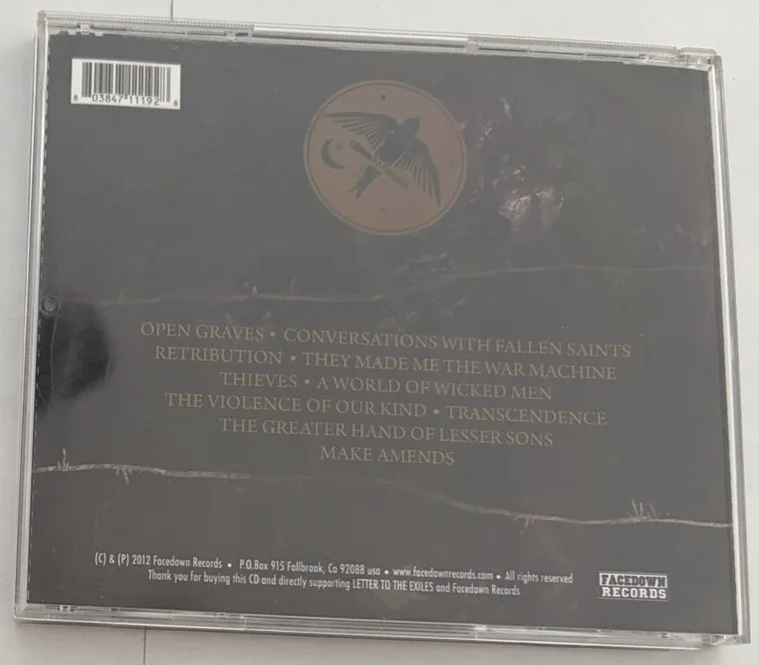 Letter To The Exiles Make Amends Signed Autographed CD 2012 Facedown Records, image 2