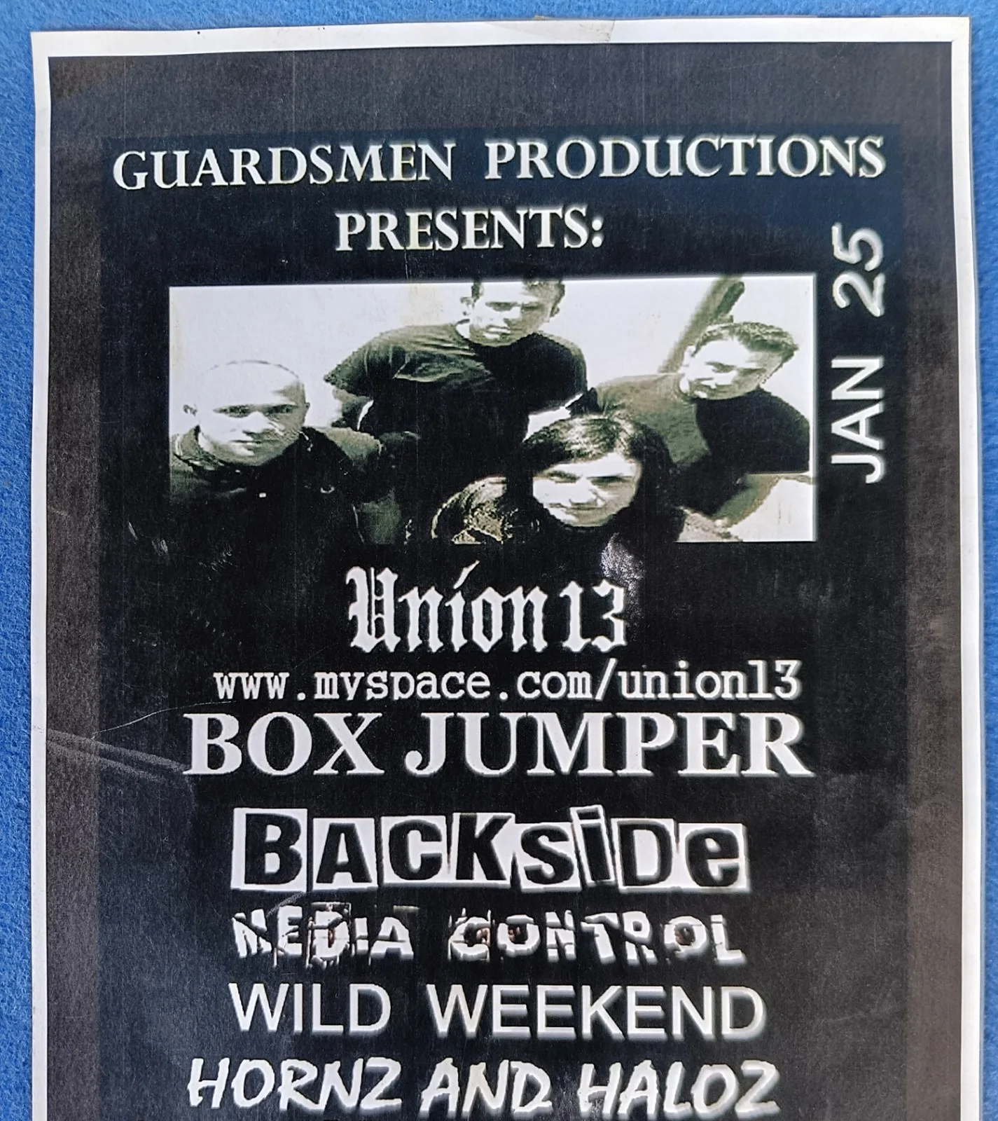Poster Metal Core Trash Punk Rock Band ~Union 13, Backside ~Bakersfield THE DOME, image 2