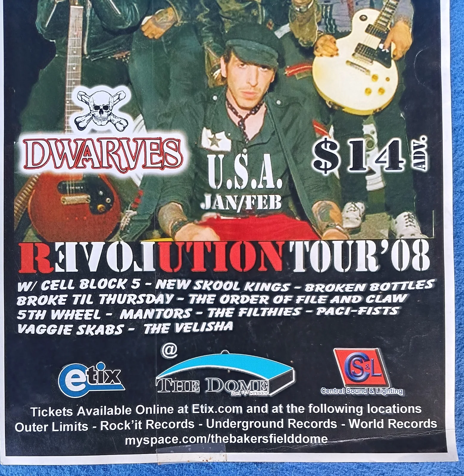 Poster Metal Core Trash Punk Rock Band ~U.S.Bombs, Dwarves ~Bakersfield THE DOME, изображение 3