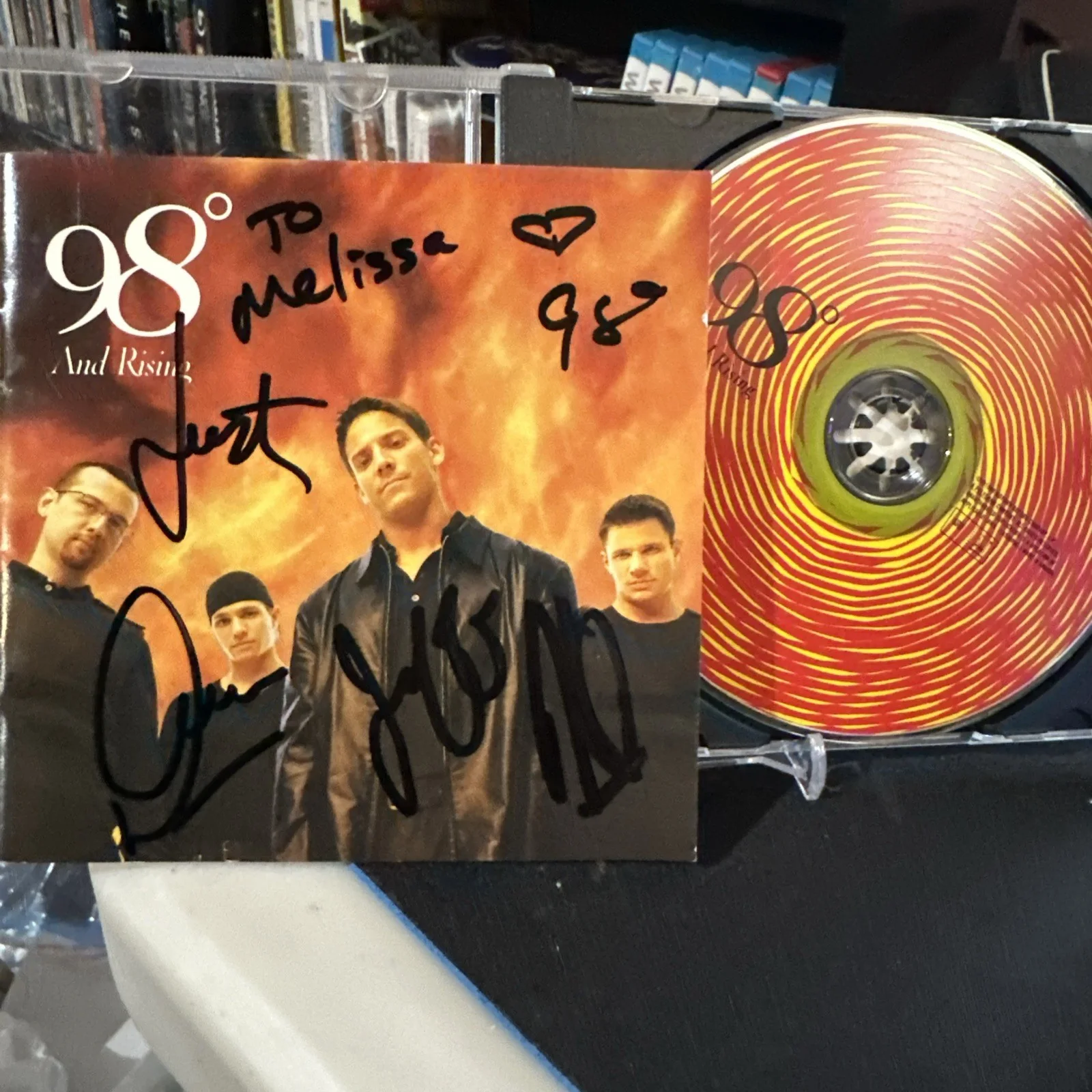 98 DEGREES SIGNED AUTOGRAPHED "98 DEGREES AND RISING", image 2