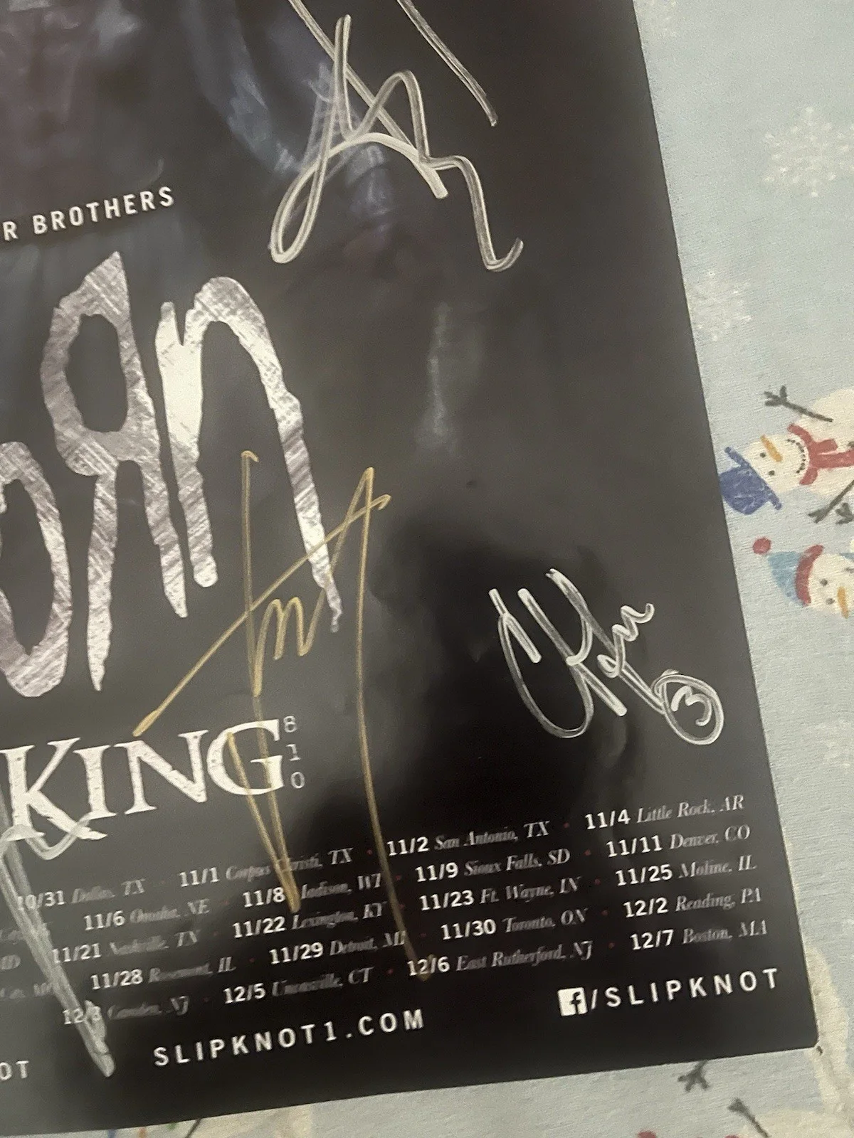 Slipknot AUTOGRAPHED Our Brothers Korn King 810 Concert Poster Prepare For Hell, изображение 4