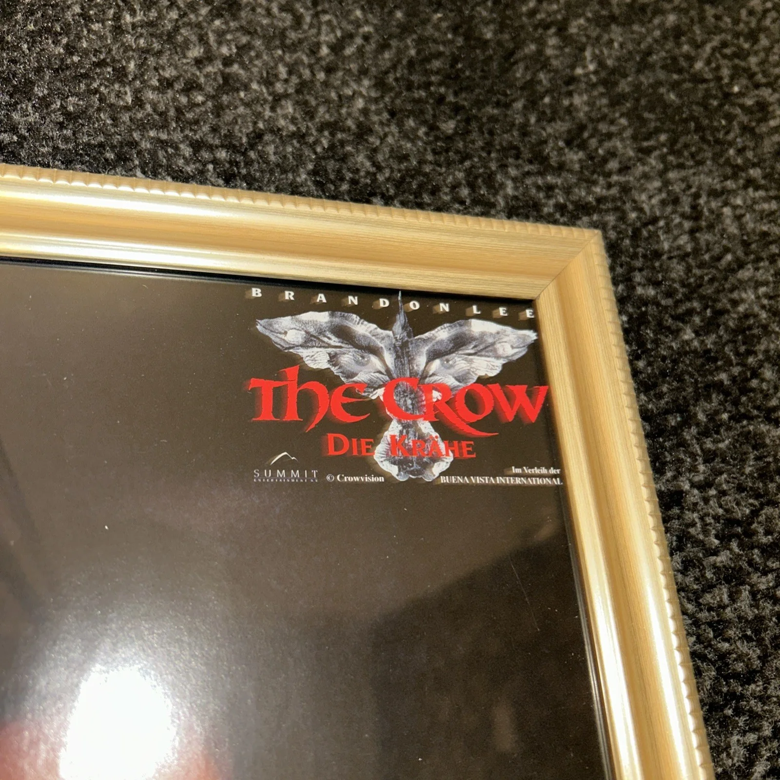 FRAMED ERIC DRAVEN THE CROW VINTAGE GERMAN LOBBY CARD 11x8 BRANDON LEE/2, изображение 2