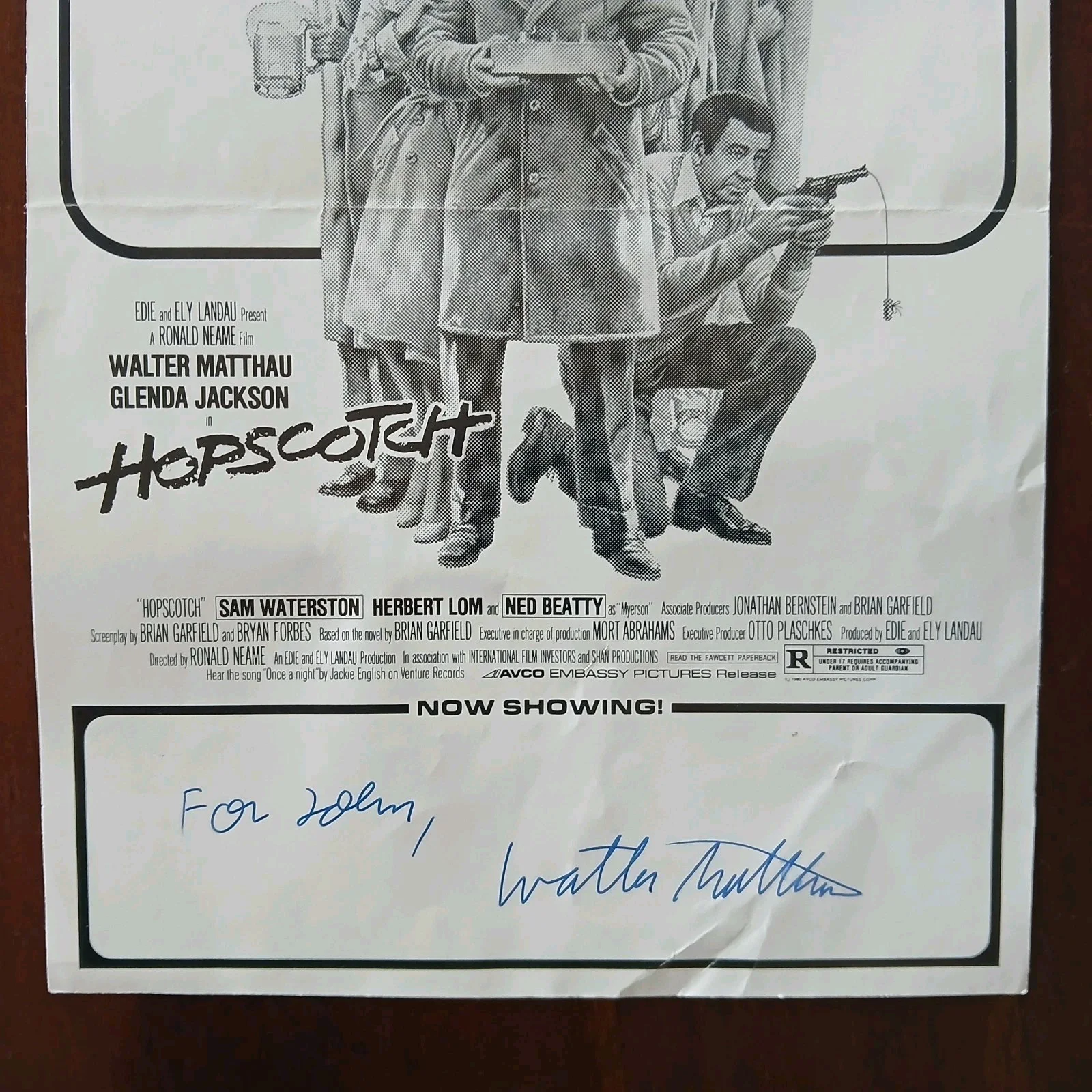 walter matthau — walter matthau vtg signed hopscotch movie ad slick grumpy old men actor, изображение 2