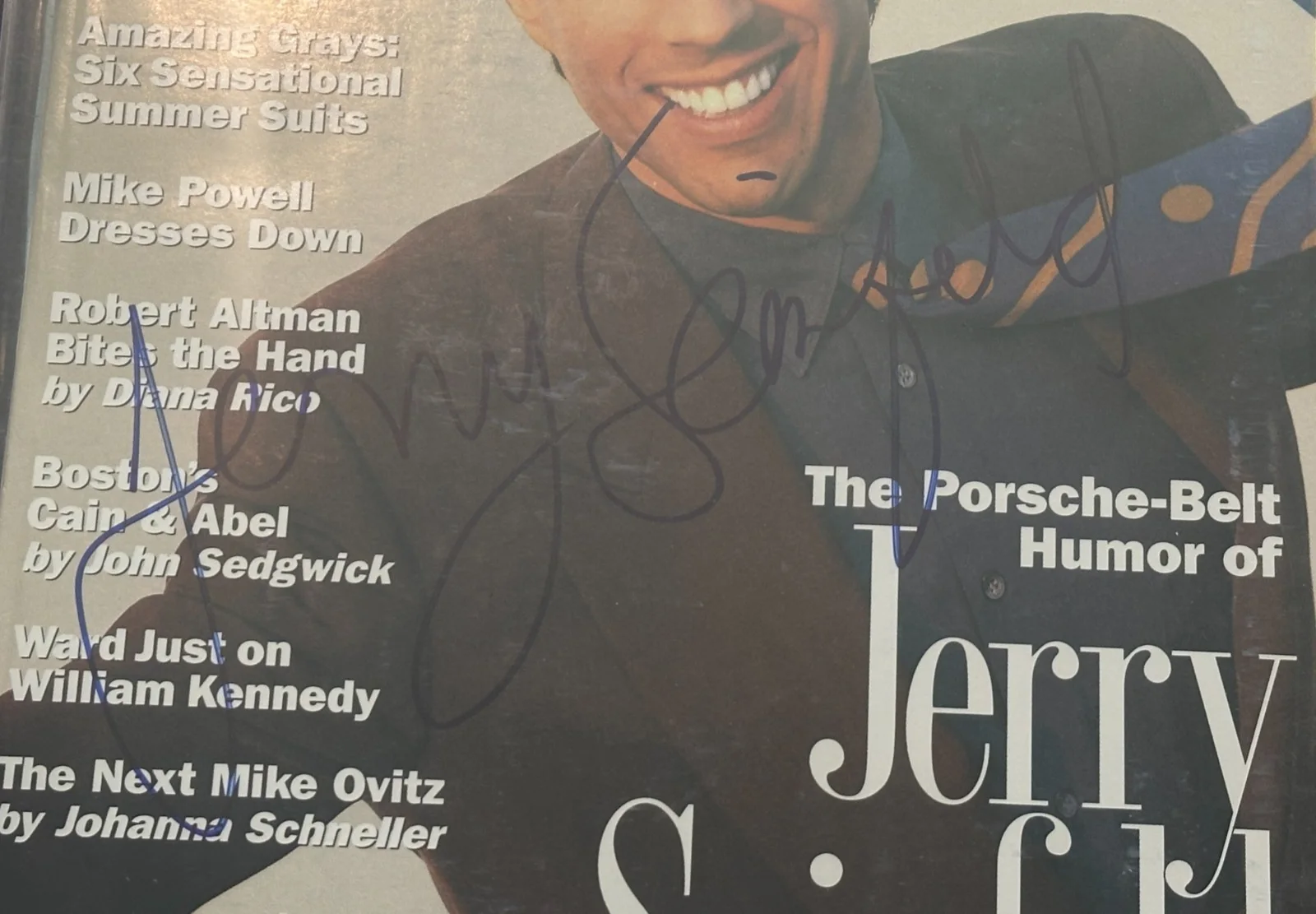 JERRY SEINFELD — JERRY SEINFELD Signed May 1992 GQ Magazine BAS Beckett & Encapsulated NO Label, image 2