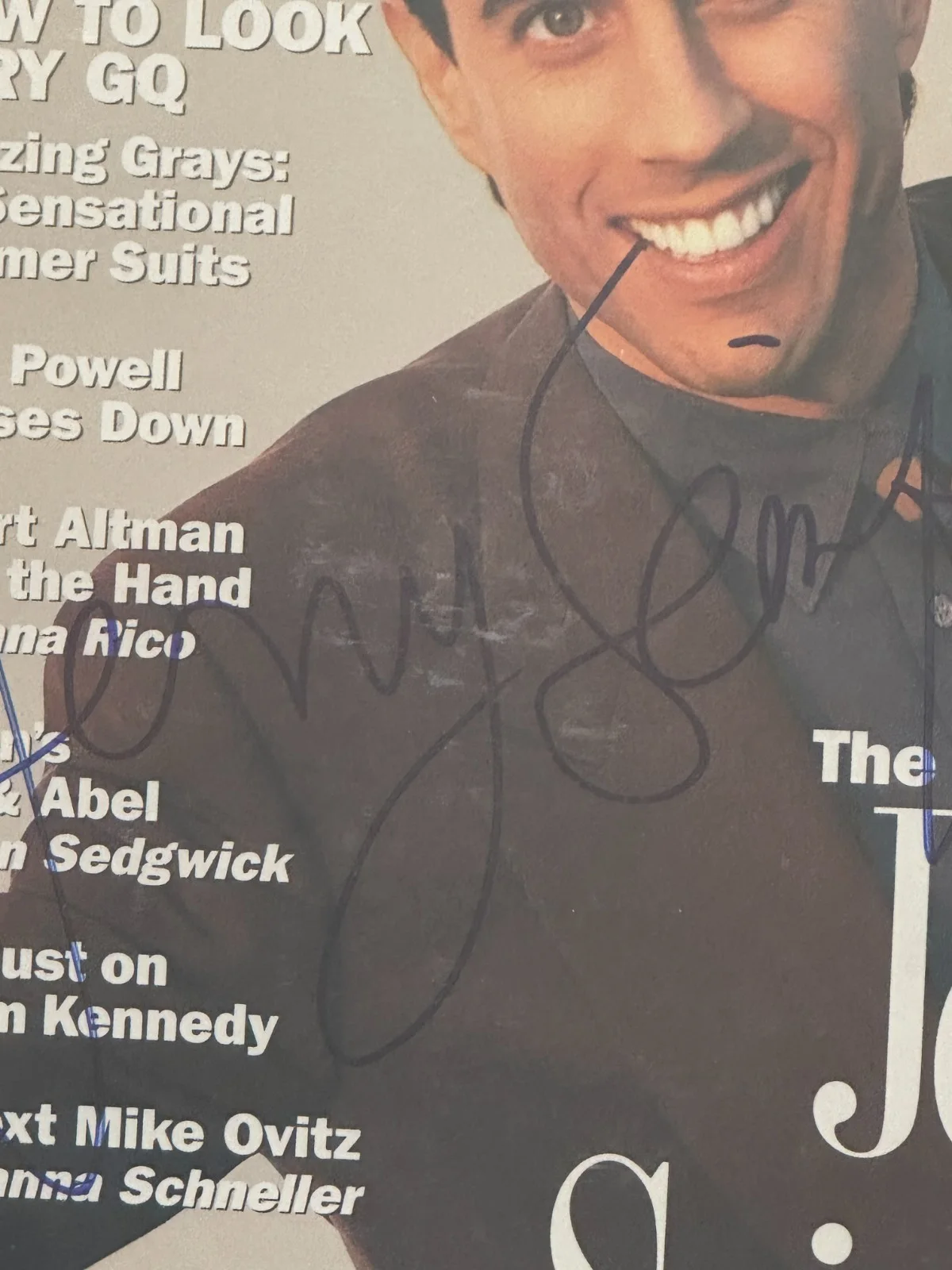JERRY SEINFELD — JERRY SEINFELD Signed May 1992 GQ Magazine BAS Beckett & Encapsulated NO Label, image 3