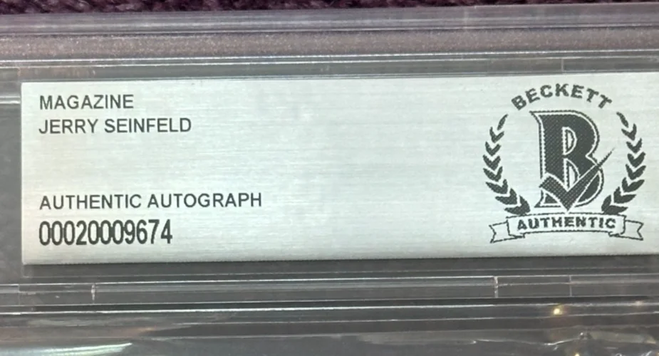 JERRY SEINFELD — JERRY SEINFELD Signed May 1992 GQ Magazine BAS Beckett & Encapsulated NO Label, image 4