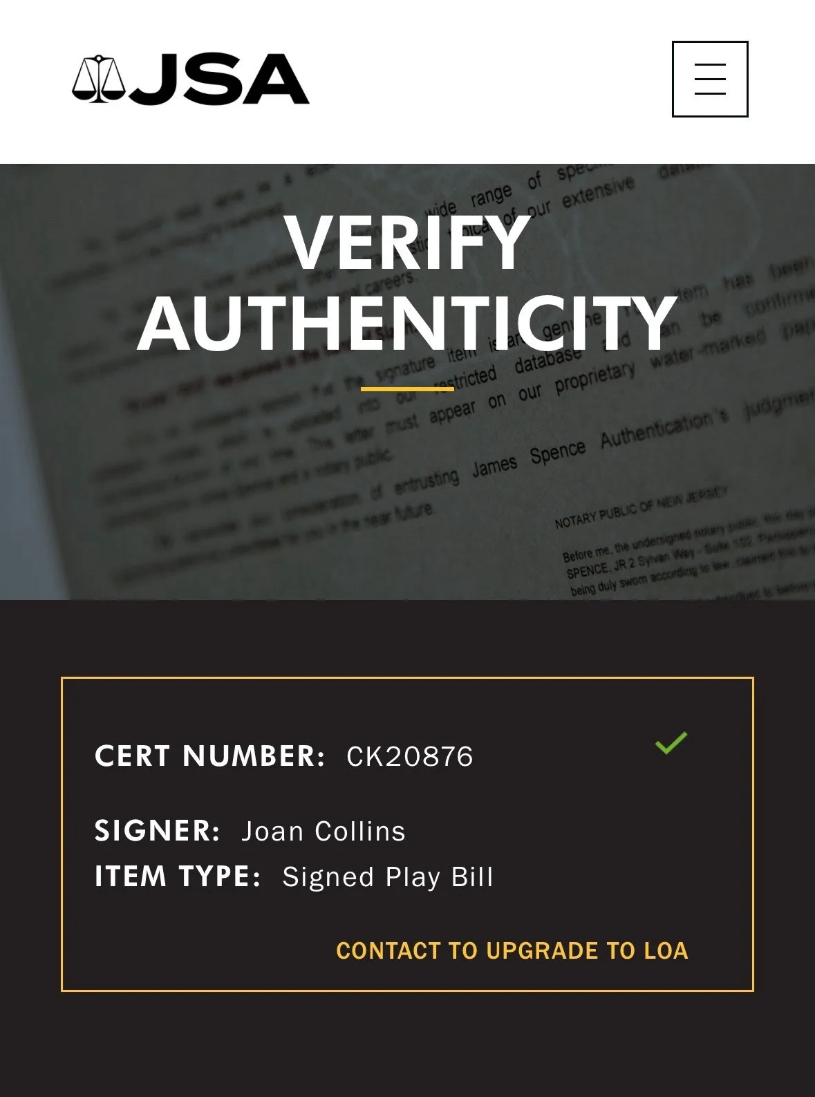 Joan Collins — Joan Collins, Signed Play Bill, Noel Cowards Private Lives, JSA Authentication, image 4