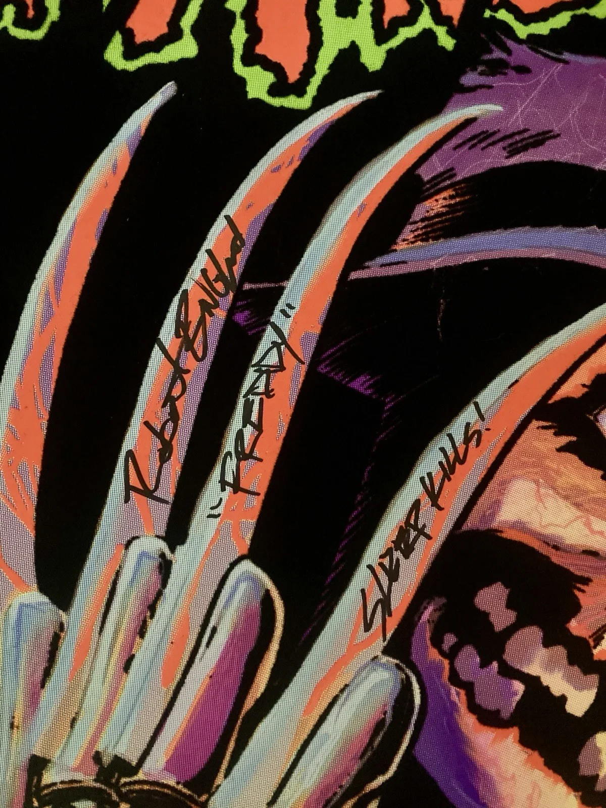 3x Signed Robert Englund Misfits Nighmare On Elmstreet Black Light Poster! 35x23, изображение 2