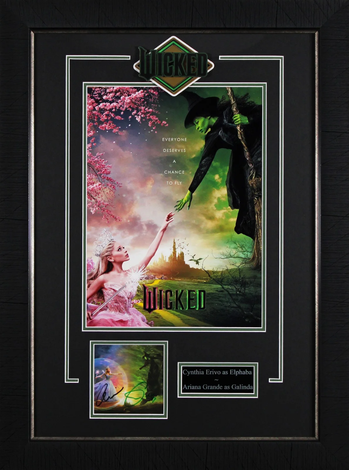 Ariana Grande & Cynthia Erivo — Ariana Grande & Cynthia Erivo Authentic Signed & Framed Wicked Cd Cover BAS LOA